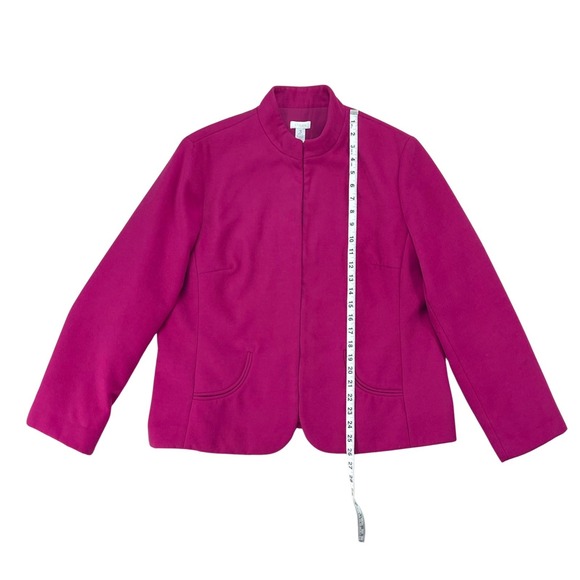 Chico's Pink Hidden Hook Blazer Jacket Womens Academia Old Money Twee Size 3 XL - Picture 12 of 16